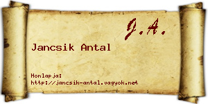 Jancsik Antal névjegykártya